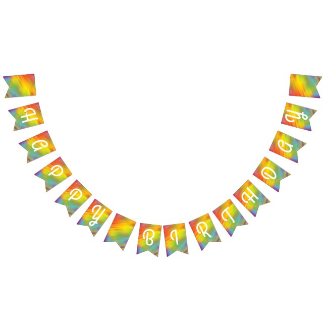 Banderines Tie Dye Rainbow Birday Party Kids Cute (Todo)