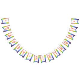 Banderines Tipografía de acuarela de coral Feliz cumpleaños a