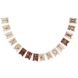 Banderines TIRANDO EL KNOT: PERSONALIZADO FECHA Boda Rústico