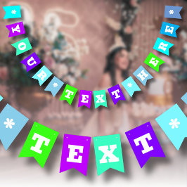 Banderines Tonos de azul neón de color sólido | Personalizado