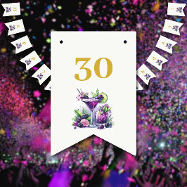 Banderines Tonos morados: un batiburrillo de cumpleaños azul-