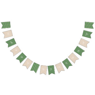 Banderines Tonos Terrosos de Jungla Moderna Feliz Cumpleaños 