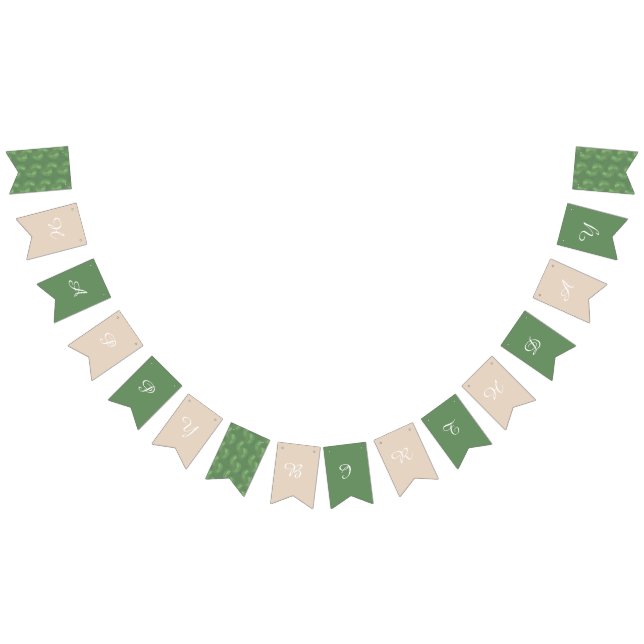 Banderines Tonos Terrosos de Jungla Moderna Feliz Cumpleaños  (Todo)
