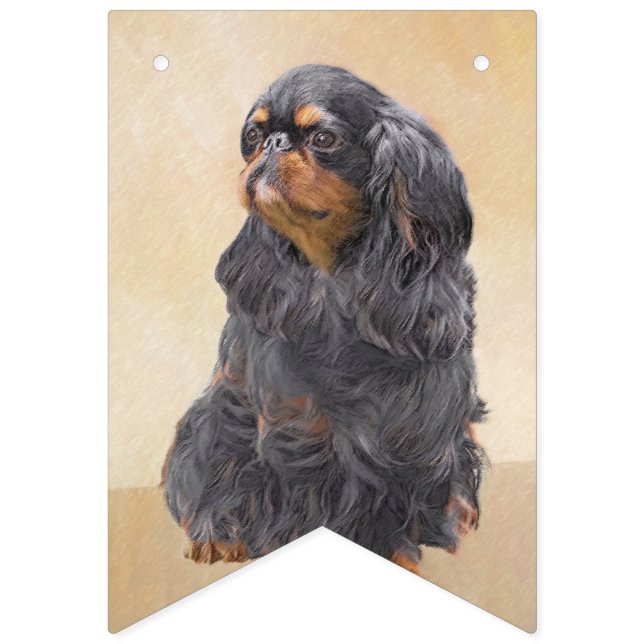 Banderines Toy English Spaniel Pintura Original Arte Animal (Primera bandera)