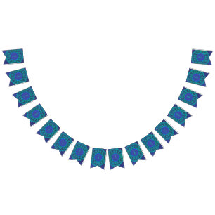 BANDERINES TRENDY FELIZ CUMPLEAÑOS PELO DE PELO AZUL VERDE