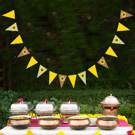 Banderines Triángulo de girasol Fiesta de verano