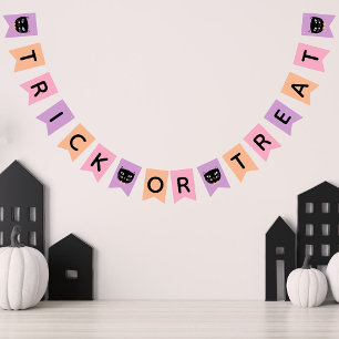 Banderines Trick o tratamiento de Halloween con gato negro li