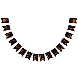Banderines Trick o Treat Gato Negro Calabaza Naranja Boo