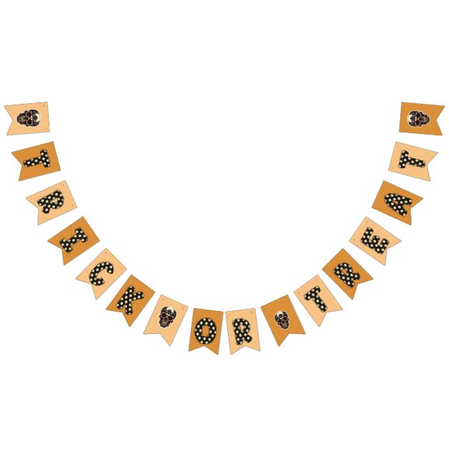 Banderines Truco o trato al cráneo de Halloween (Todo)