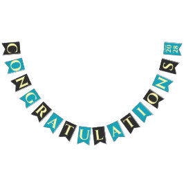 Banderines Turquoise Modern Graduation Party Congratulations