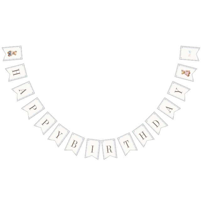 Banderines Twins Beary First Happy Birthday (Todo)