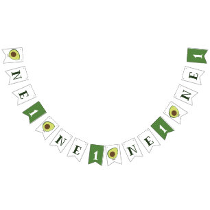 Banderines Un bebé aguacate 1 cumpleaños