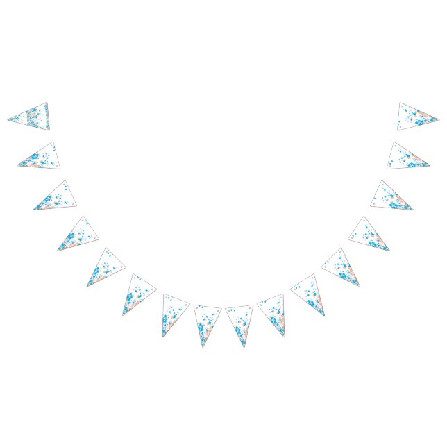 Banderines Un bonito conjunto de flores azules y rosas (Todo)