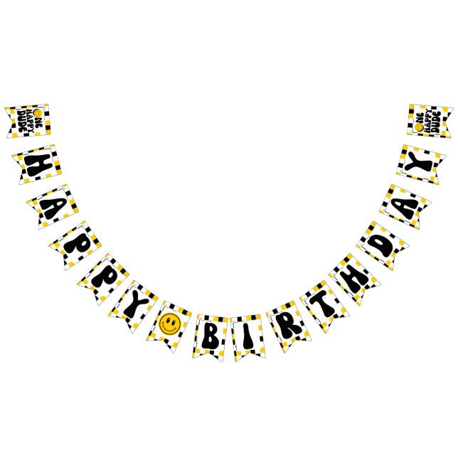 Banderines Un chico feliz primer cumpleaños (Todo)