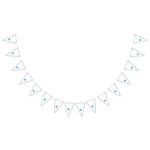 Banderines un dibujo de una flor azul sobre un fondo blanco