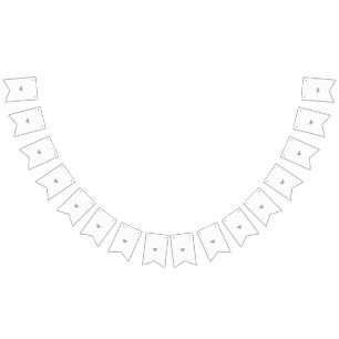 Banderines un diseño de flores marrón y blanco sobre fondo ne