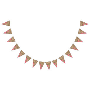 Banderines Un diseño floral con peonías rosadas vibrantes en
