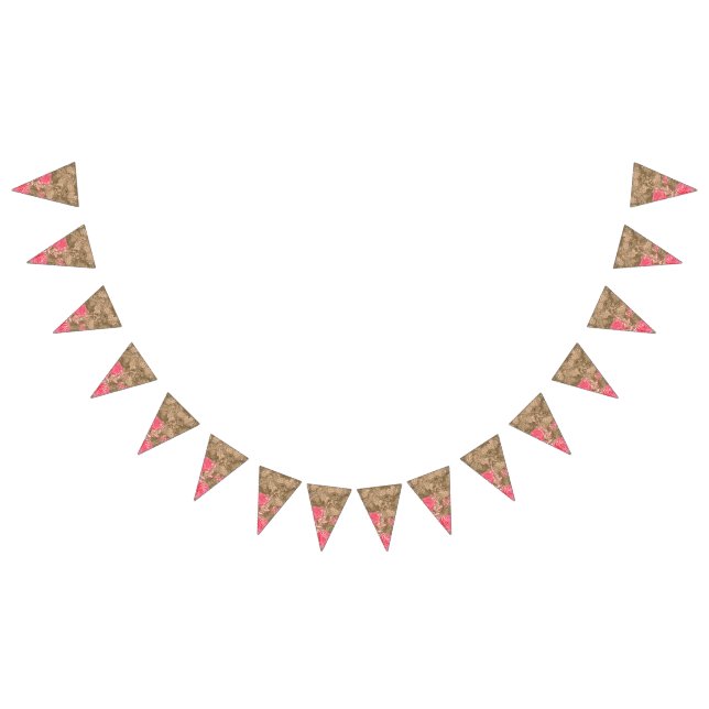 Banderines Un diseño floral con peonías rosadas vibrantes en (Todo)