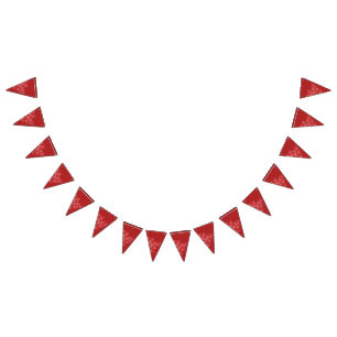 Banderines Un diseño intrincado de motivos rojos y marrones,