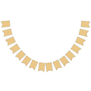 Banderines un fondo amarillo y blanco con un diseño intrincad