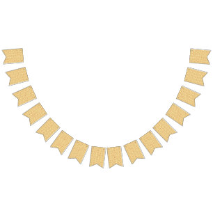 Banderines un fondo amarillo y blanco con un diseño intrincad