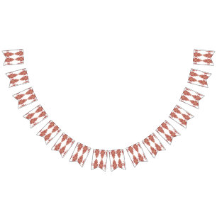 Banderines un fondo negro con un patrón rojo