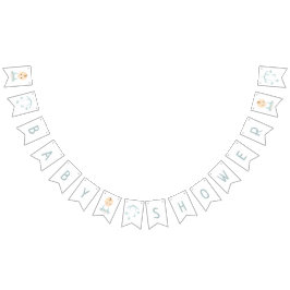 Banderines Un niño pequeño y su Baby Shower móvil