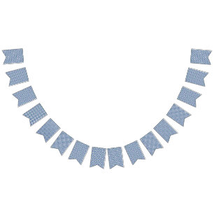 Banderines un patrón azul y verde con fondo blanco