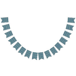 Banderines un patrón azul y verde con fondo blanco