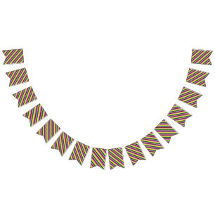 Banderines un patrón de rayas multicolores con puntos
