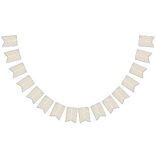 Banderines un patrón geométrico blanco y dorado