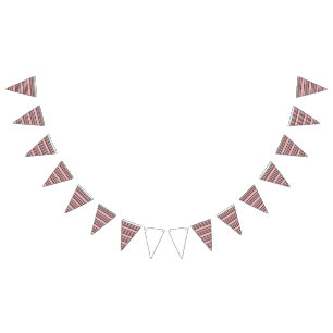 Banderines un patrón rayado rojo y blanco