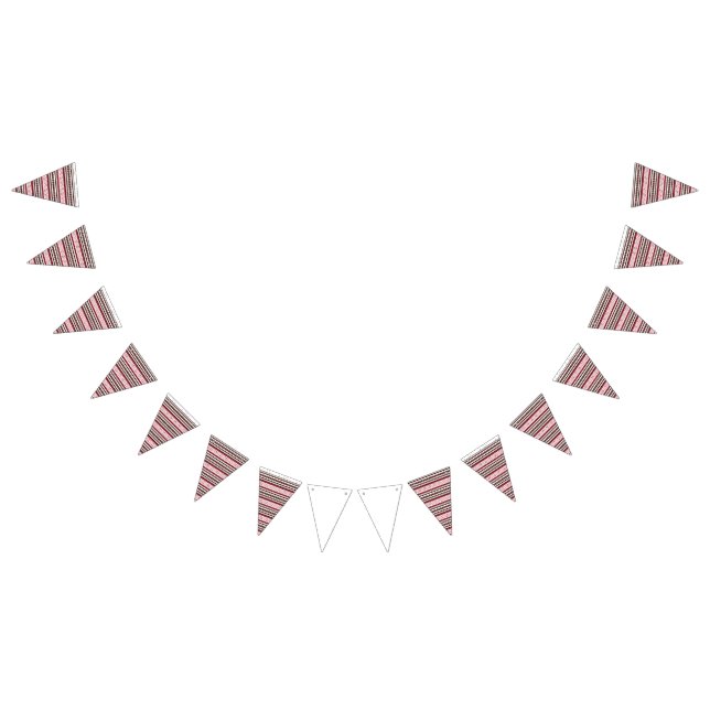Banderines un patrón rayado rojo y blanco (Todo)