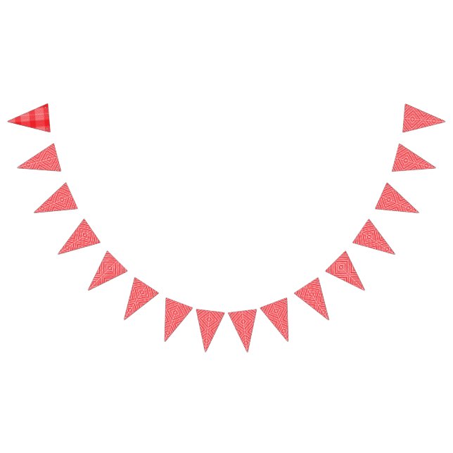 Banderines Un patrón simétrico con rojo, naranja y p (Todo)