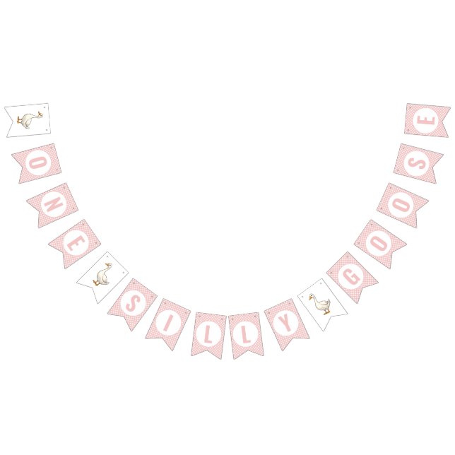 Banderines Un Pink Rojo Moderno Un Primer Cumpleaños Cerdo Si (Todo)