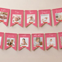Banderines Una en un Melón Estandarte de Fotos Cumpleaños de