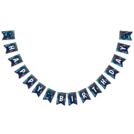 Banderines Uneón azul oscuro Axolotl Cumpleaños Acuático