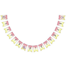 Banderines Unicornios y margaritas, "Feliz cumpleaños"