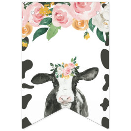 Banderines Vaca sagrada primera cumpleaños estampado de vaca