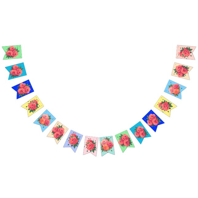 Banderines Valentine Bunting con Rosas (Todo)