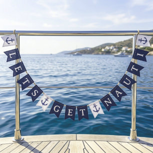 Banderines Vamos a Nauti Blue Anchor Boat Party