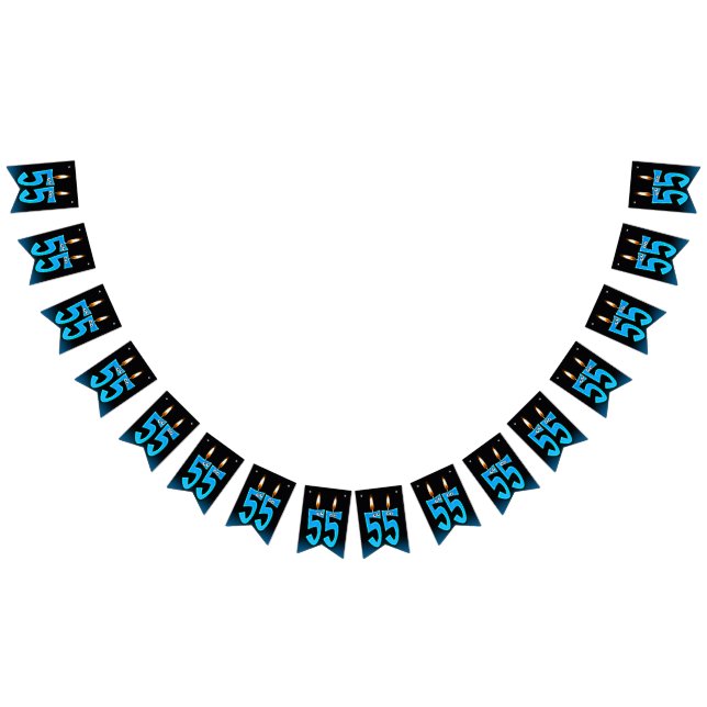 Banderines velas de 55 años con ojos (Todo)