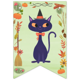 Banderines Verde de gato salvaje de Halloween