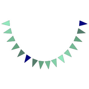 Banderines Verde de mar al degradado azul de la marina