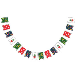 Banderines Versatile Four-Design Christmas Party Bunting