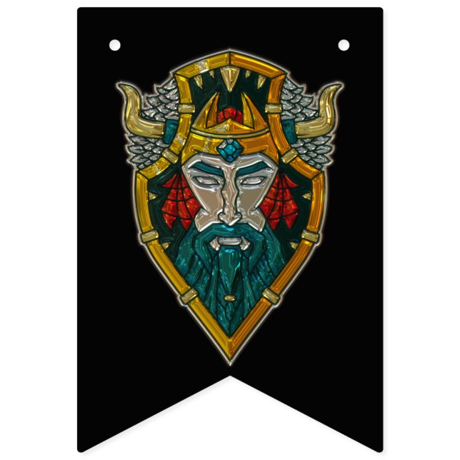 Banderines Viking Age Portrait Metallic Look (Primera bandera)