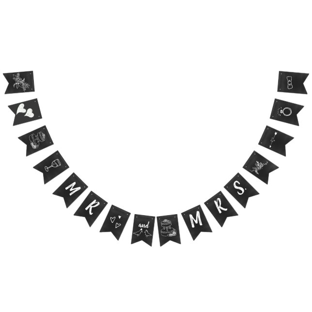 Banderines Vintage Chalkboard Look Boda Bunting (Todo)