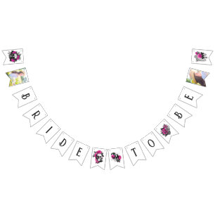 Banderines Vintage Gótica Rosa Skeleton Bridal Shower