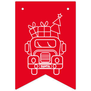Banderines Vista frontal del camión de Navidades de esquema