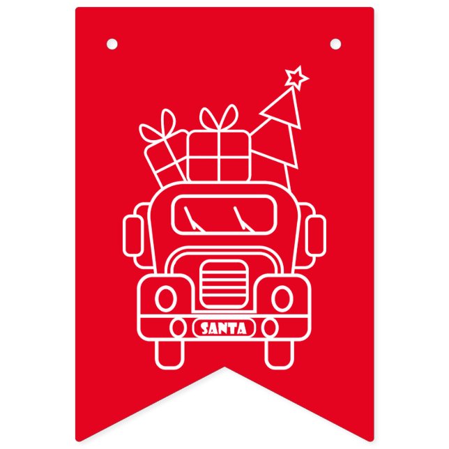 Banderines Vista frontal del camión de Navidades de esquema (Segunda bandera)